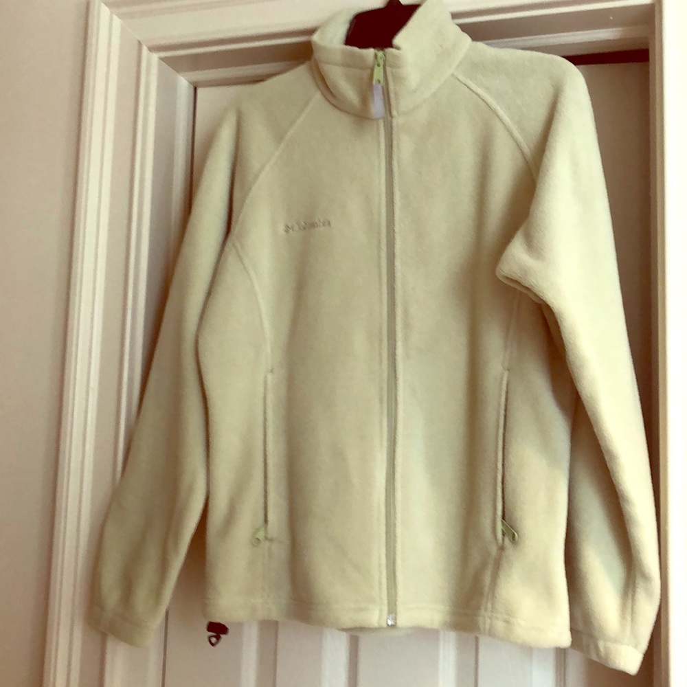 Columbia full zip fleece with zip pockets lt green